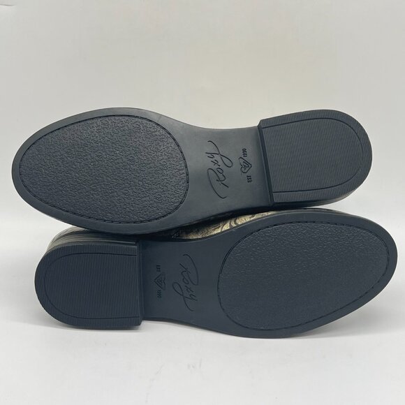 Roxy Womens Size 7 Black And Tan Floral Faux Vegan Leather Ankle‎ Boots Shoes - Picture 9 of 15